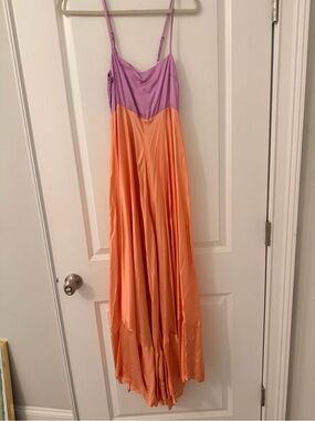 Olivaceous Lavender and Peach Maxi Dress